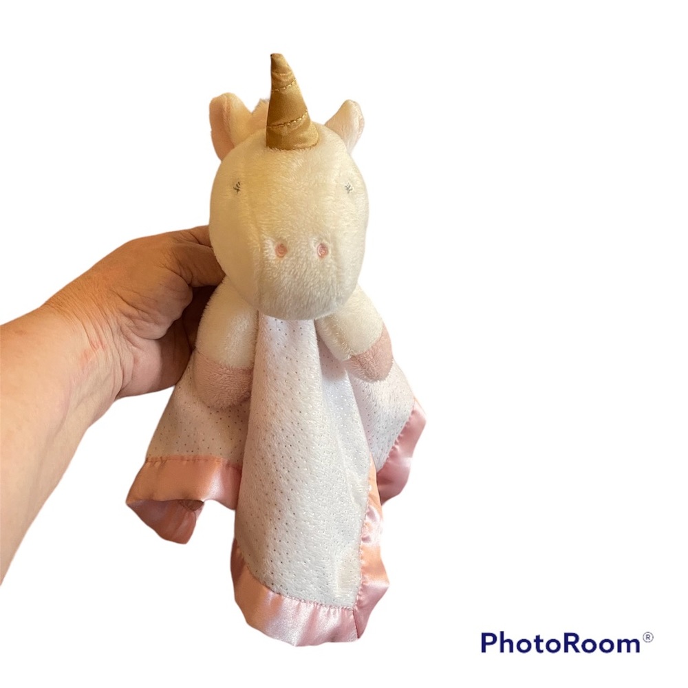 Unicorn Lovey, Security Blanket, Blankie, Plush, Satin Trim